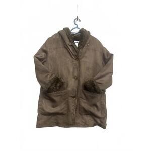 Vintage RTG Collections Womens Faux Suede/Fur Hooded Coat Sze 11 Made in Ukraine